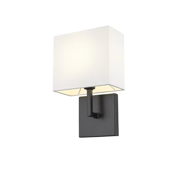 Saxon 1 Light Wall Sconce, Matte Black & White, Z-Lite, Mfr#: 815-1S-MB